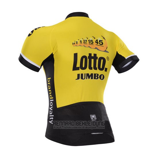 2015 Fahrradbekleidung Lotto NL Jumbo Gelb Trikot Kurzarm und Tragerhose